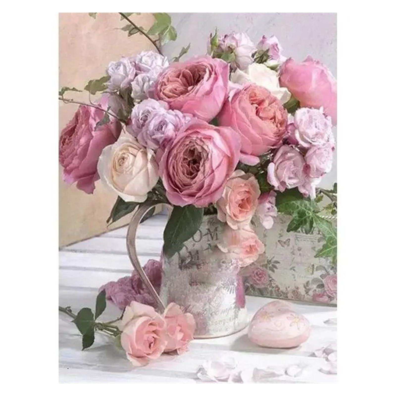 Xenite F Wall Art Canvas Prints Pink Peony Lowers Paintings Posters Pot Culture Plants Posters And Prints Nordic Pastoral Canvas Wall Art Decor Picture Room(,50X70cm)