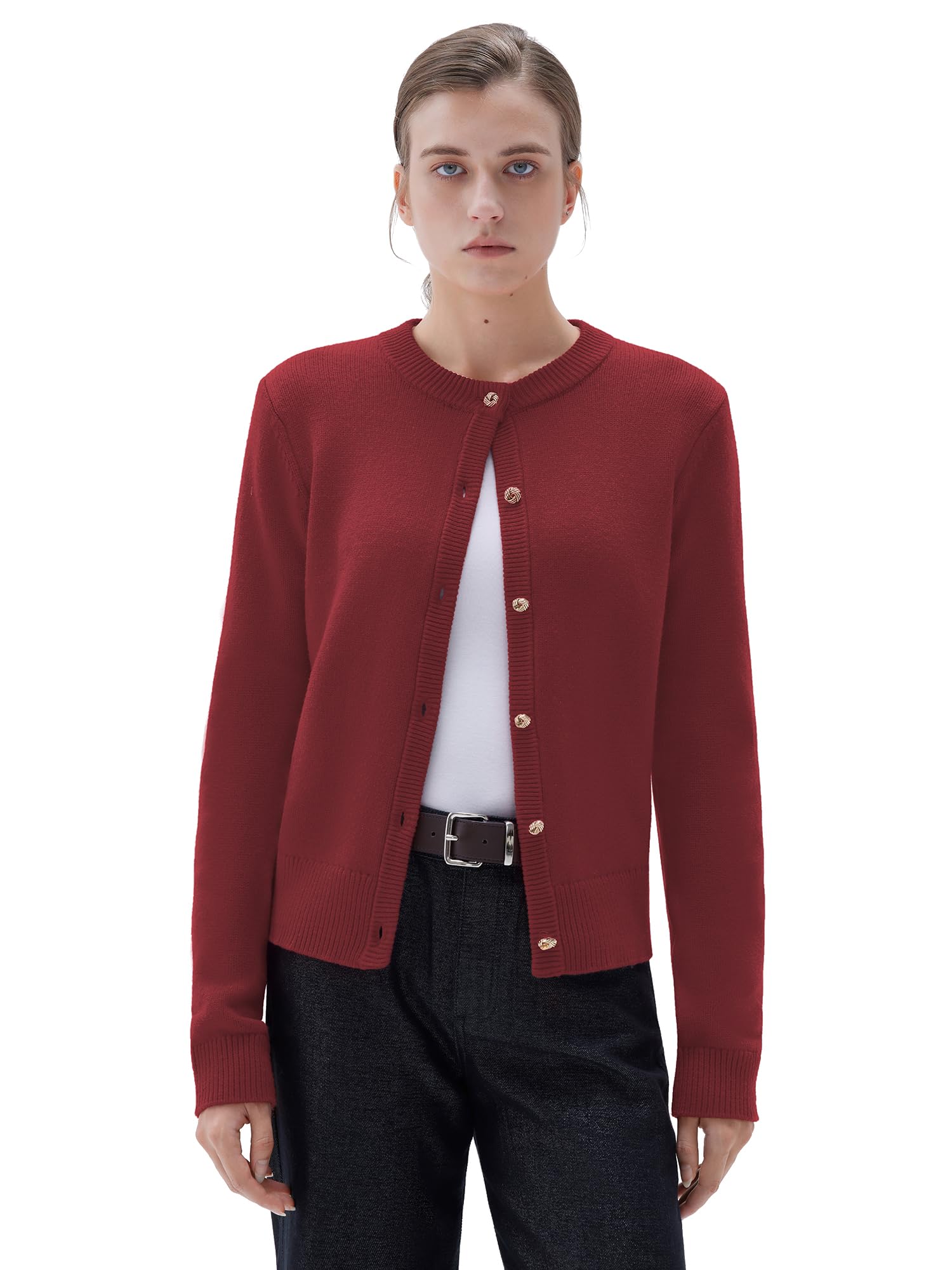 SUUKSESS Women Chunky Cashmere Cardigan Sweaters Trendy Fall Fashion Button Up Long Sleeve Knit Outfits