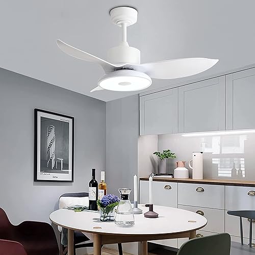 Miniatura 6 de GESUM Ventilador de techo con altavoz Bluetooth de luz ventilador de techo RGB de 38 pulgadas con control remoto LED regulable ventilador de techo