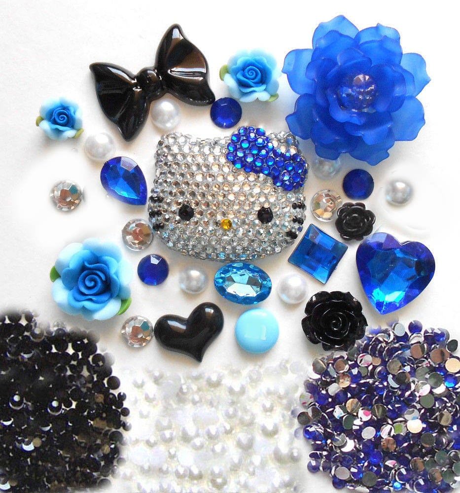 LOVEKITTY DIY 3D Blinged Out Kitty Inspired Cell Phone Case Resin Cabochons Deco Kit/Set