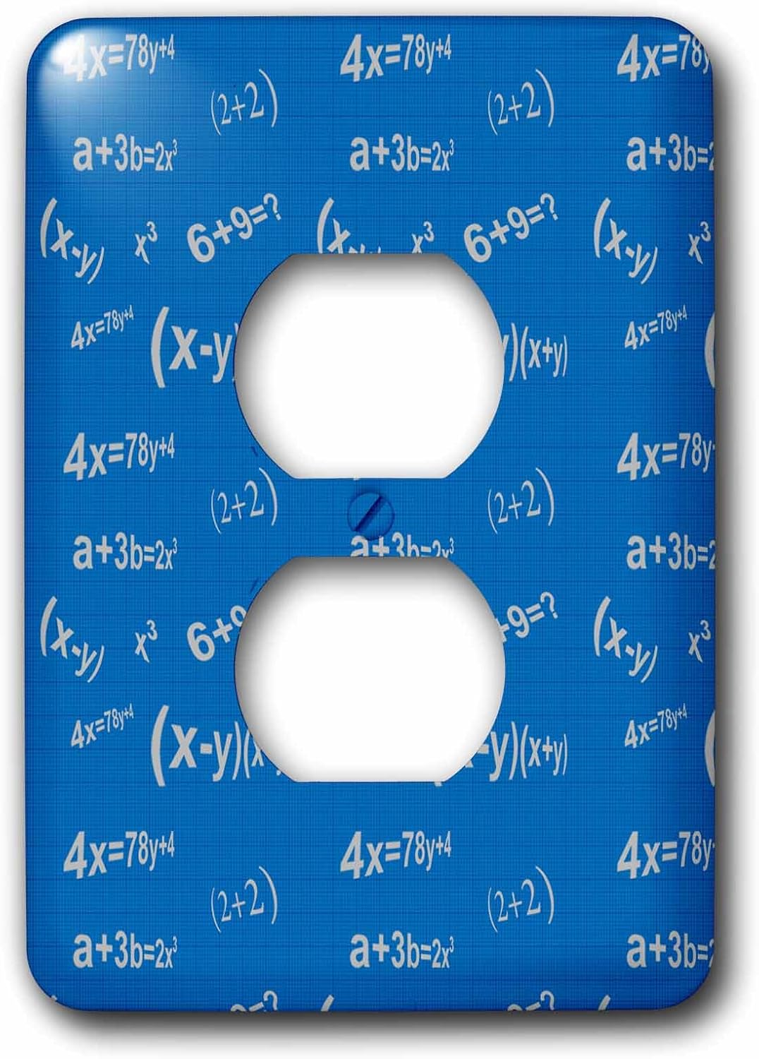 3dRose LLC lsp_78191_6 White Math Formulas On A Blue Background 2 Plug Outlet Cover