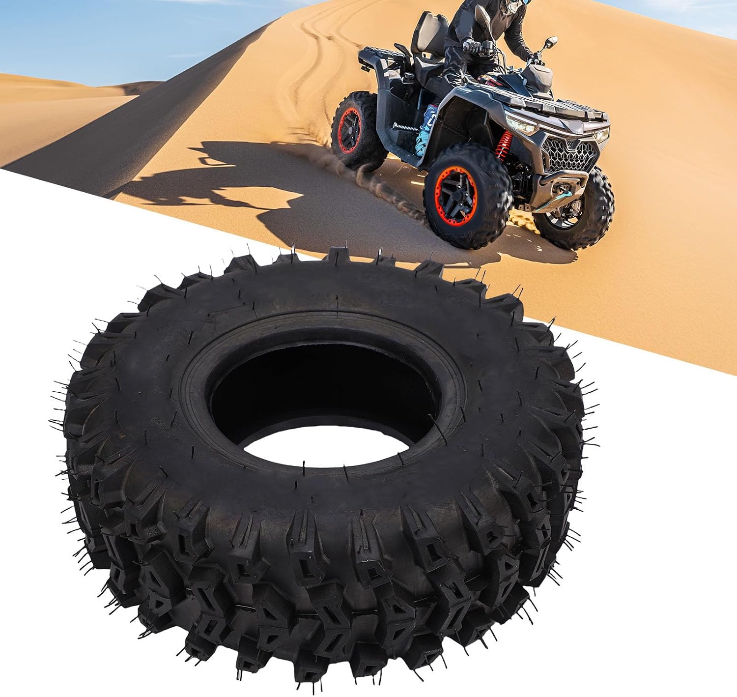 Go Cart Tire, 14x5.00-6 Tubeless Tire 6 Inch Vacuum Wheel Front Rubber Replacement for ATV Quad Off Road Go Kart Cart Mini Bike