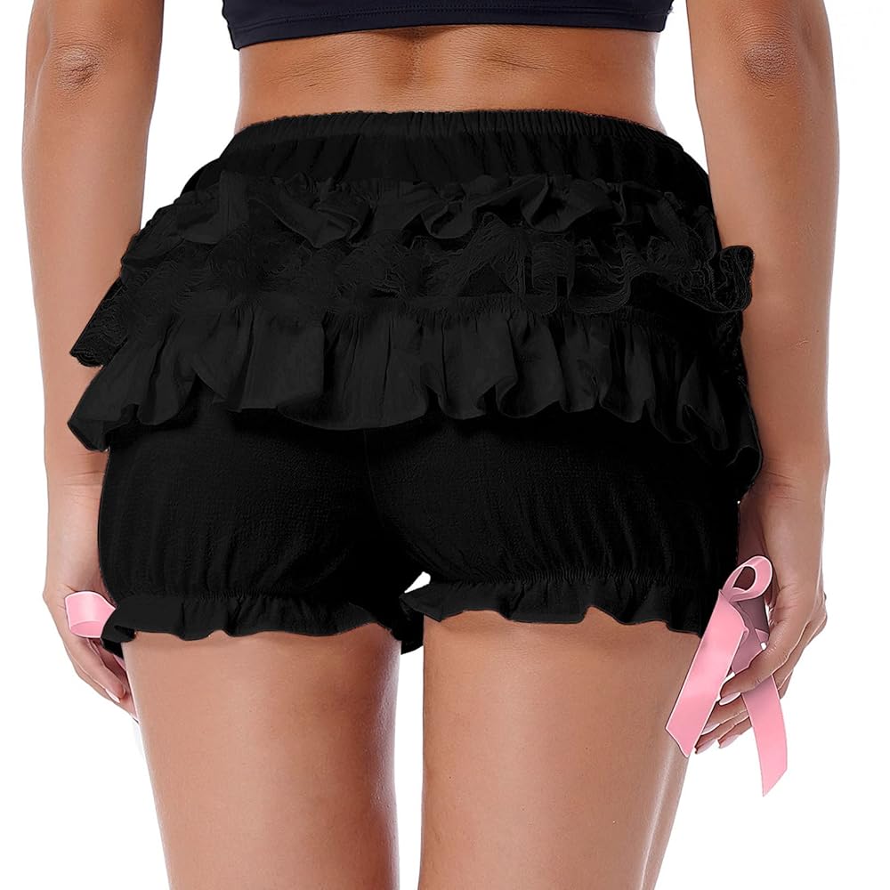 ACLENT Lace frill short pants ブラック　即完品 ACLENT Lace frill short pants ブラック 即完品 - メルカリ