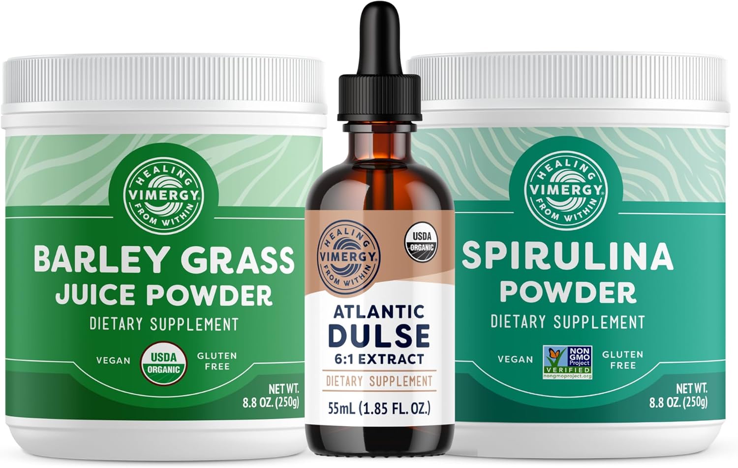 Vimergy USDA Organic Barley Grass Juice Powder (250 g), Natural Spirulina Powder
