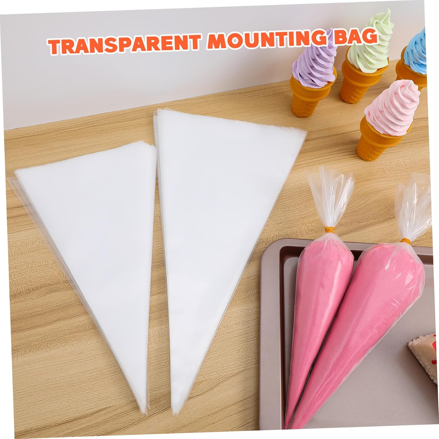 Triangle PE Piping Bags for Cake Decorating 200pcs Dessert Use