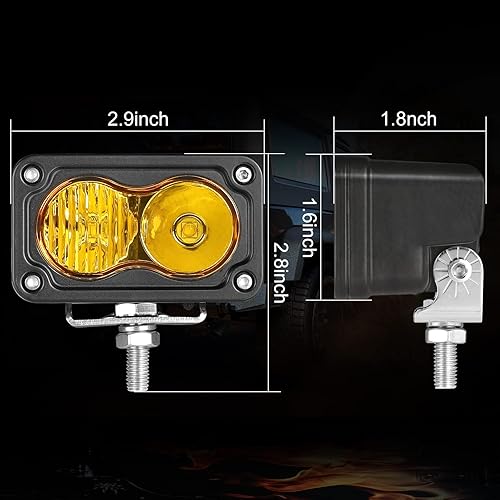 Miniatura 2 de Auto Power Plus - 2 cápsulas LED ámbar, luz de conducción de 40 W, 3 pulgadas, luz amarilla todoterreno, luces LED superbrillantes, luz de trabajo,