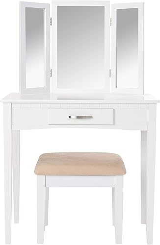 Miniatura 2 de Frenchi Home Furnishing Juego de 2piezas taburete y vanidosa café expreso