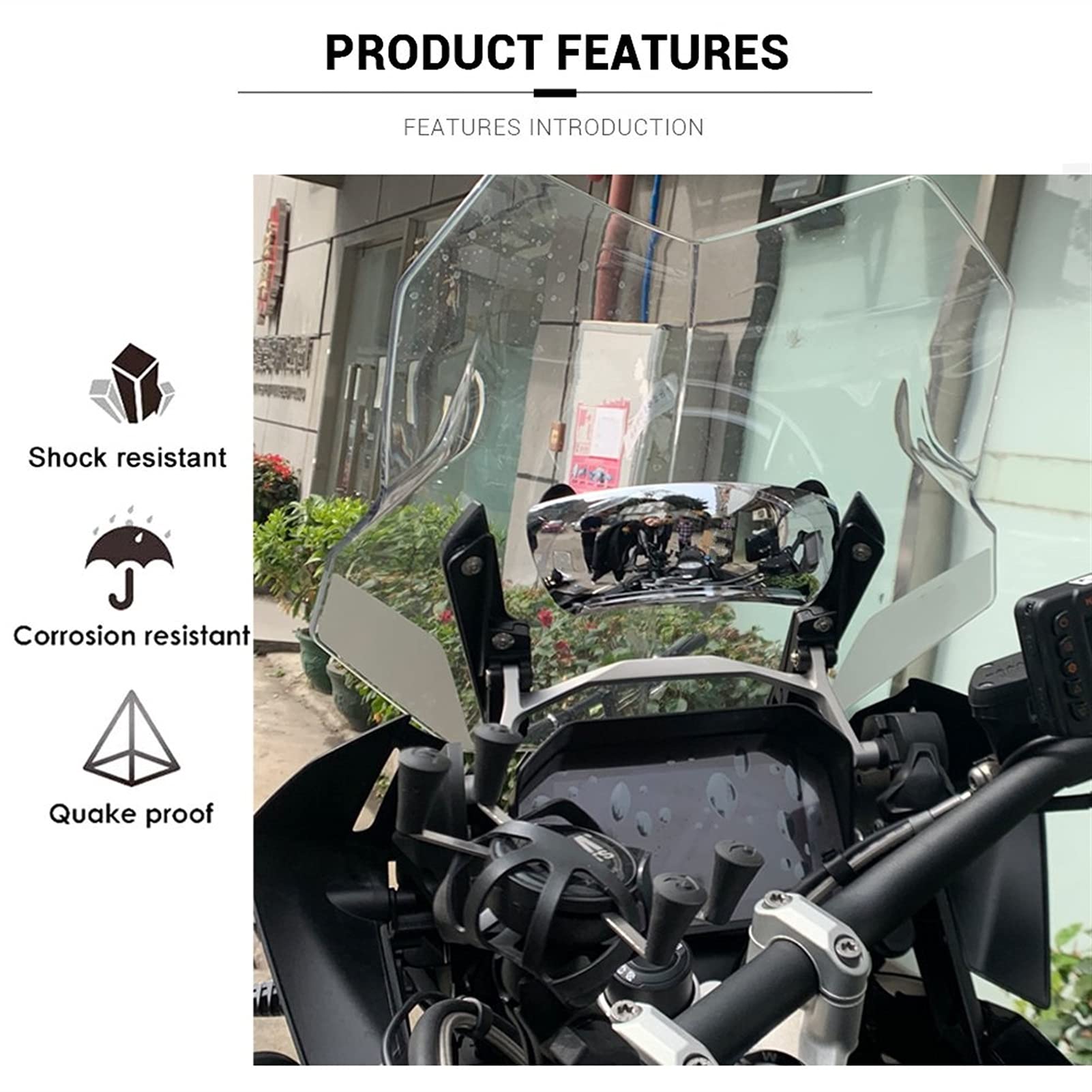 Rétroviseurs De Sécurité Rétroviseurs Moto pour Kawasaki pour Y&amaha Mt07 Mt09 MT 09 pour B&M&W R1200GS R1250GS Rétroviseur