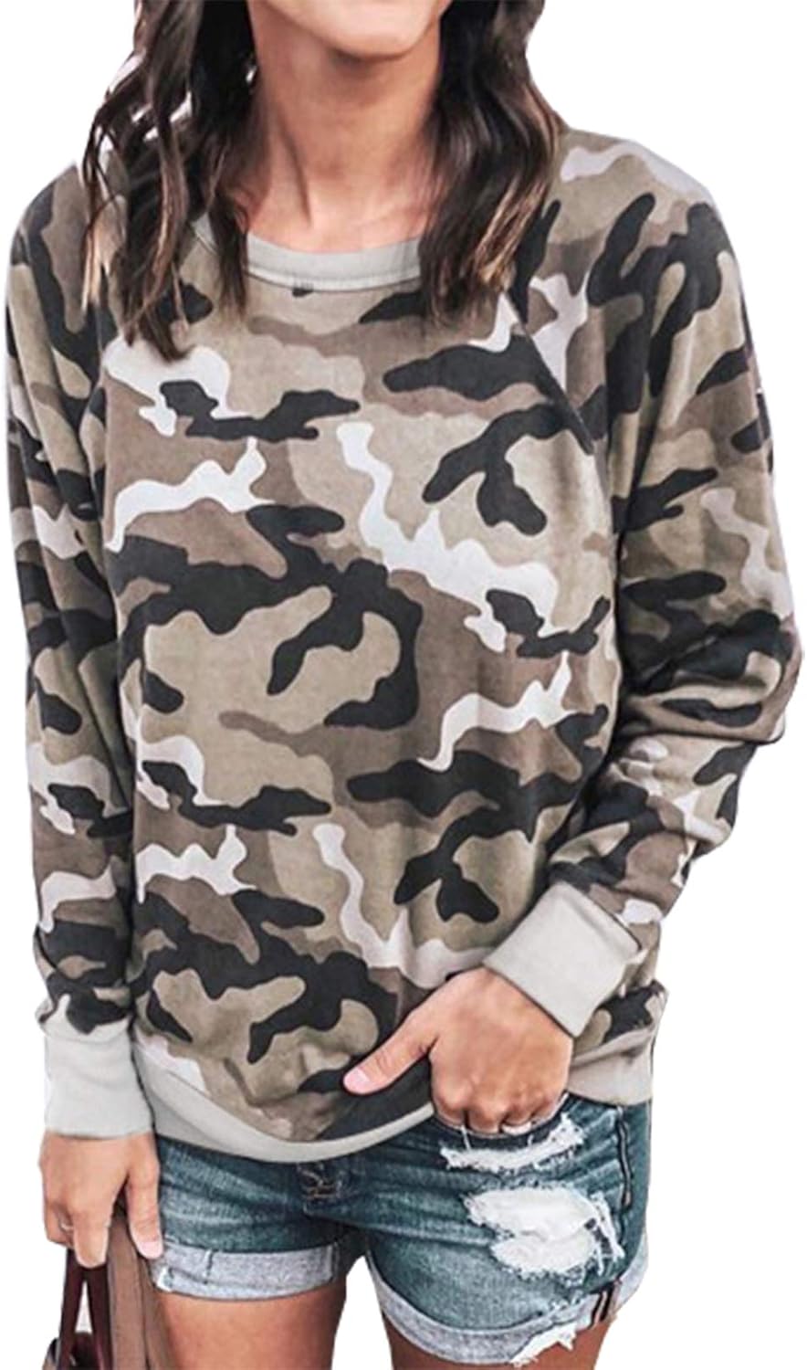 Artfish Women's Camo Crewneck 