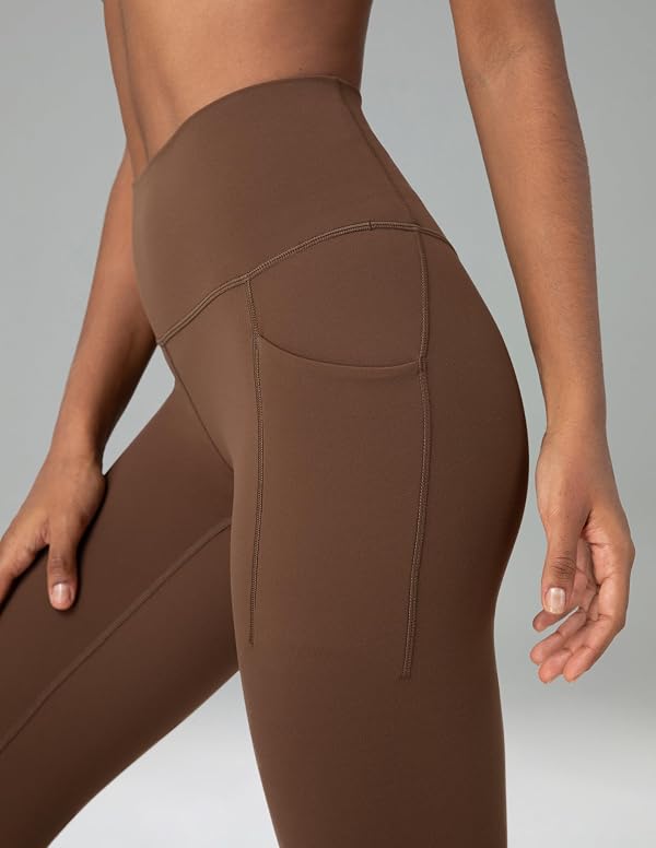 Colorfulkoala Women's Dreamlux Workout Leggings with Pockets High Waisted 28" Inseam Full Length Yoga Pants (L, Cocoa) by Colorfulkoala - Image 5
