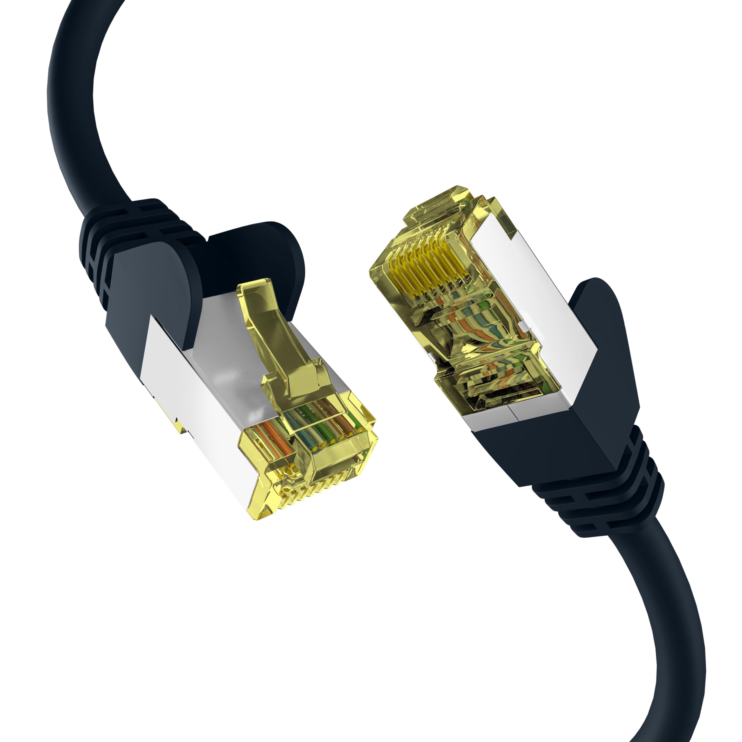 EFB-Elektronik - CAT. 6a Netzwerkkabel bis zu 10 Gbit - 0,25m LAN Kabel Ethernet Kabel Patchkabel mit Klinken-/Knickschutz - RJ45 Anschluss, S/FTP PIMF Schirmung - Schwarz