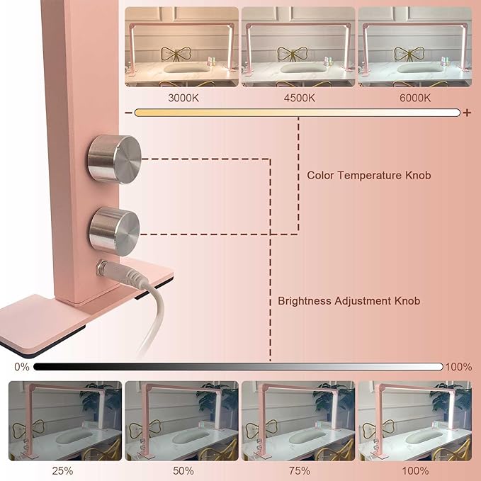 KMLSHLL Half Moon Nail Lamp - 35 Inch Dimmable LED Manicure Table Light with Adjustable Color Temperature 3000k-6000k photo 2
