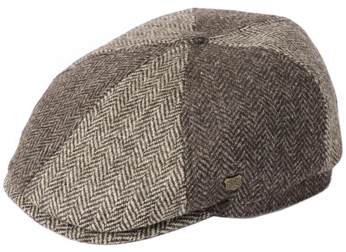 Failsworth Men's Light Brown Hexham Wool Bakerboy Cap In Size: Large (59Cm)