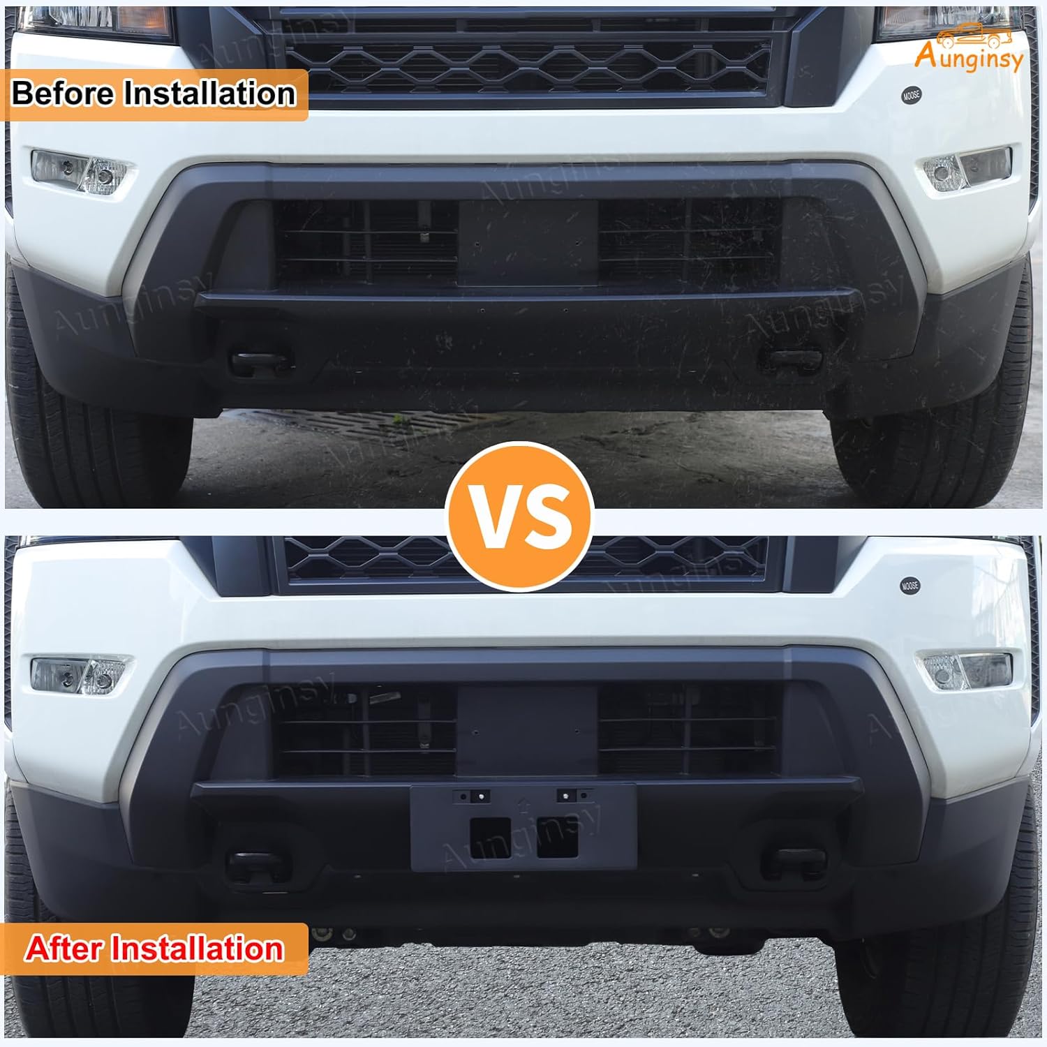 Aunginsy Car Front License Plate Frame Bracket Compatible with Nissan Frontier 2022-2025 2026, ABS Front Bumper License Plate Tag Holder Mounting Mount Adapter Replacement Part #962109BU0A Accessories