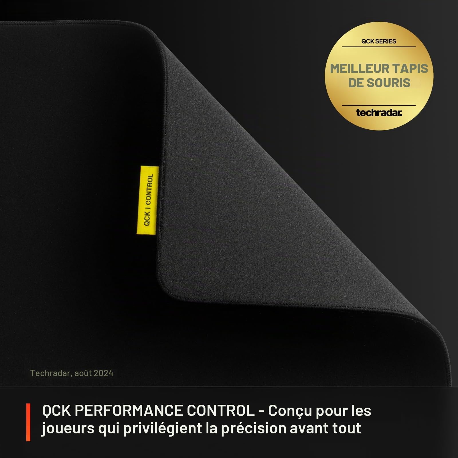 SteelSeries QcK L Performance Control Tapis de Souris de Jeu – Densité supplémentaire pour Une Glisse Fluide – Coutures discrètes – Base en Caoutchouc néoprène antidérapant – 42 x 49 cm – FPS, MOBAs,