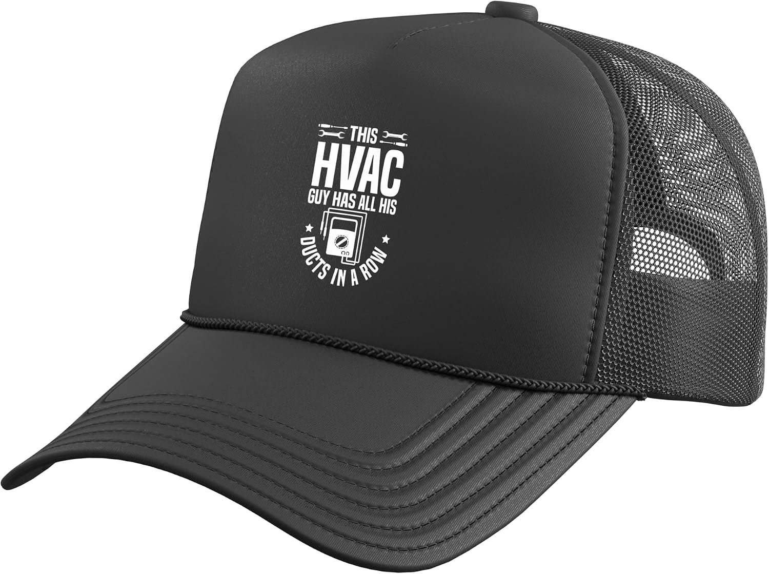 HVAC Technicians - HVAC Tech Caution Flying Tools - HVAC Trucker Hat with Adjustable Mesh Back