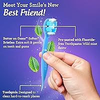 Vista 5 de GuruNanda Cepillos de Dientes Desechables Mini de Viaje Listos para Usar - Cerdas Softex Suaves para las Encías, Cepillo de Dientes con Pasta