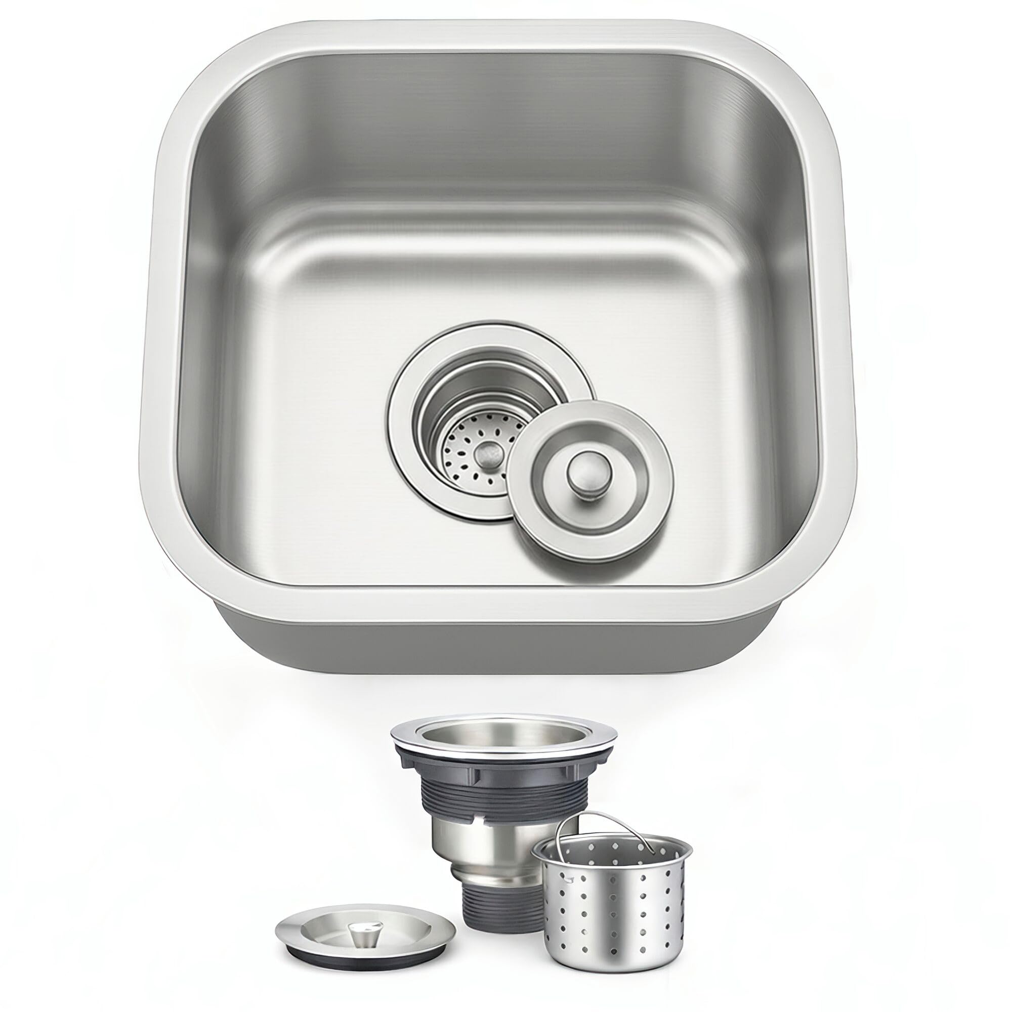 Évier de cuisine en acier inoxydable 40x40 ORLANDO bac encastrable simple cuve