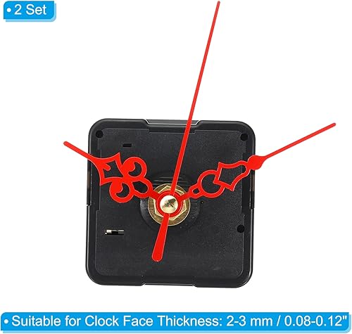 Miniatura 10 de PATIKIL Mecanismo de reloj de repuesto, 2 juegos de mecanismo de reloj de cuarzo, funciona con pilas, reloj de pared para bricolaje, manecillas y