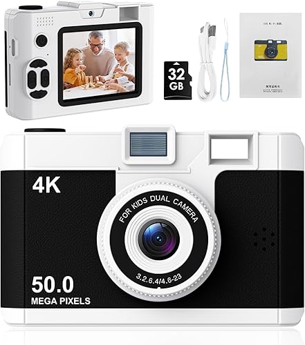 Cámara infantil de 50.0 megapíxeles para niños de 5 a 13 años con WiFi, MP3, grabación de video, videocámara digital para niños, videocámara digital