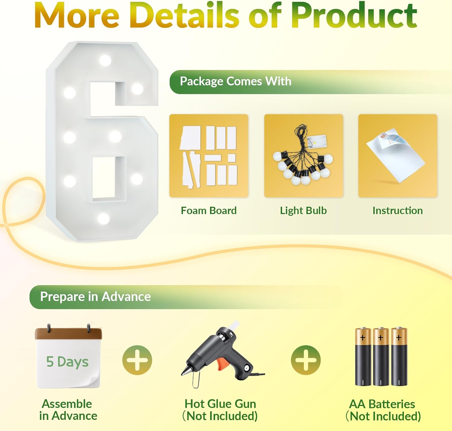 2.3FT 16 Marquee Numbers, 16 Light up Numbers 16th Birthday Decorations for Birthday Party Anniversary Backdrop