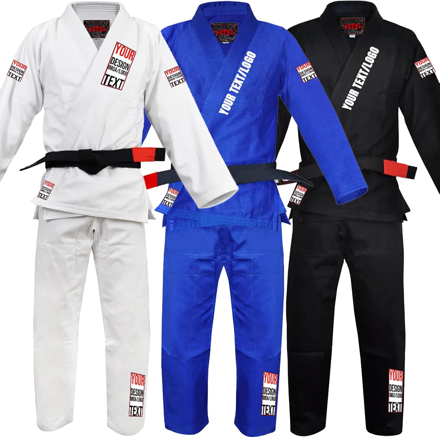 O2TEE Custom BJJ Gis for Men Women Youth – Brazilian Jiu Jitsu Gi Uniform Lightweight Fabric for Competition Practice
