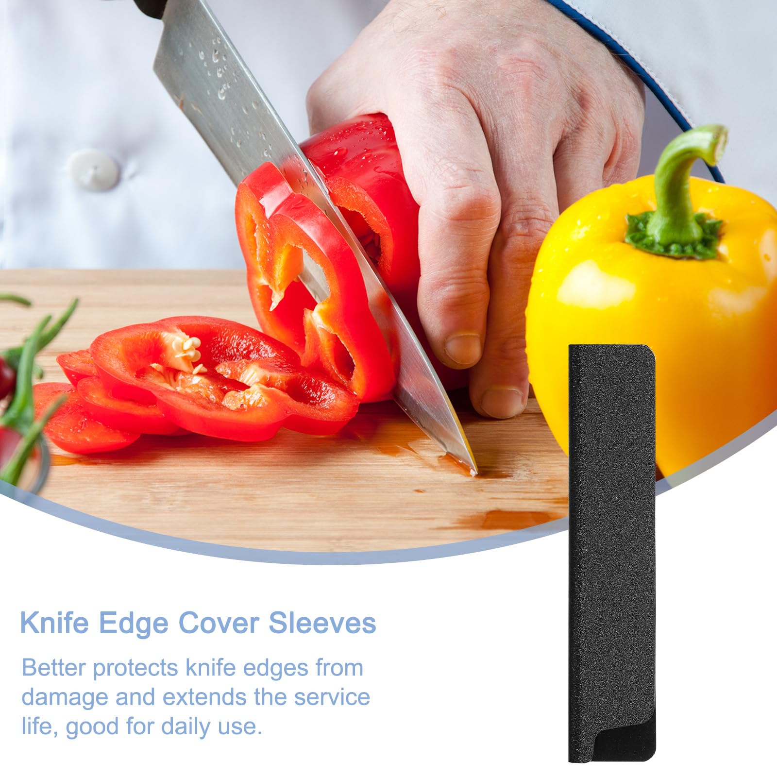 QUARKZMAN 3Pcs Fundas para Filos de Cuchillo de 4.7"X1" de ABS, Cubiertas para Cuchillos, Protector de Hoja Universal para Cuchillos de Cocina Domésticos