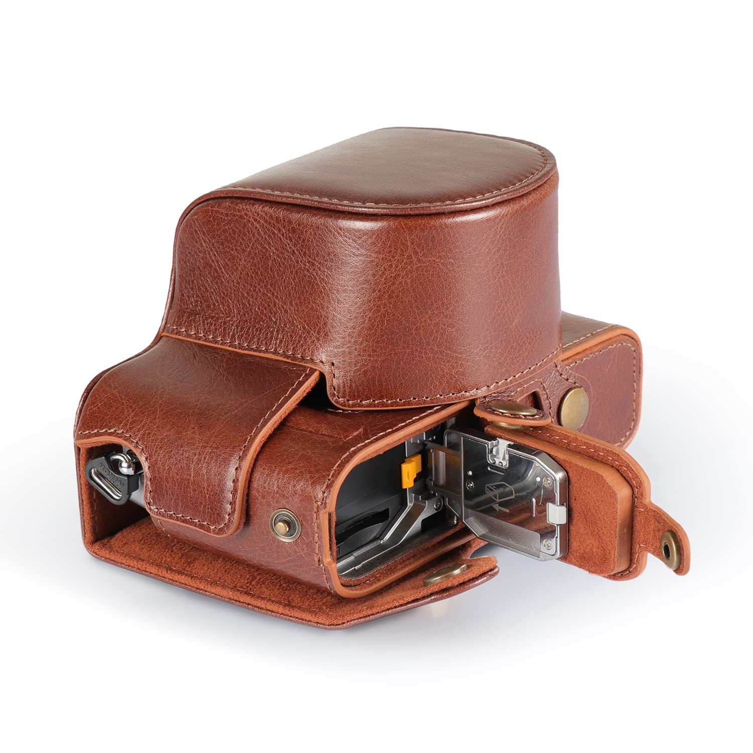 MegaGear Ever Ready Genuine Leather Camera Case Compatible with Nikon Z FC (16-50mm) (Marrón)
