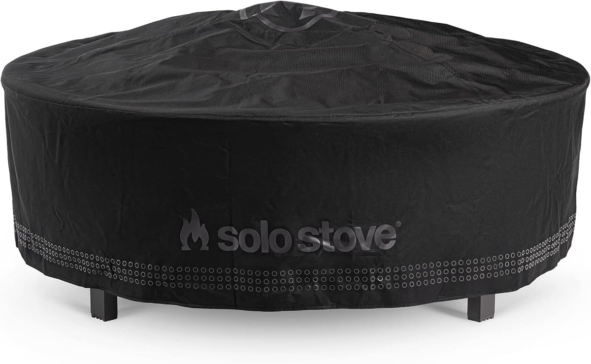 Solo Stove Surround Shelter Large | Protective Cover for Fire Pit Surround Table, Weather-Resistant, Solution Dyed Acrylic/ PVC Backing/ Aluminum Support Stays, Dims (HxDia): 20.8 x 54.1 in, Black
