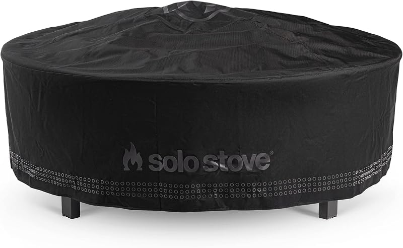 Solo Stove Surround Shelter Large | Protective Cover for Fire Pit Surround Table, Weather-Resistant, Solution Dyed Acrylic/ PVC Backing/ Aluminum Support Stays, Dims (HxDia): 20.8 x 54.1 in, Black