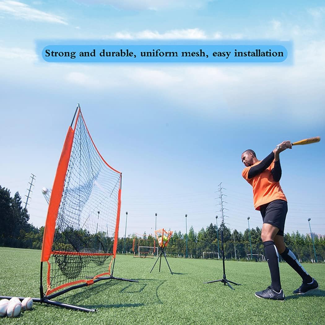 LANGWEI Baseball Practice Net, 5'X 5' Portable Baseball and Softball Backstop with Strike Zone for Hitting and Pitching, Batting, Catching