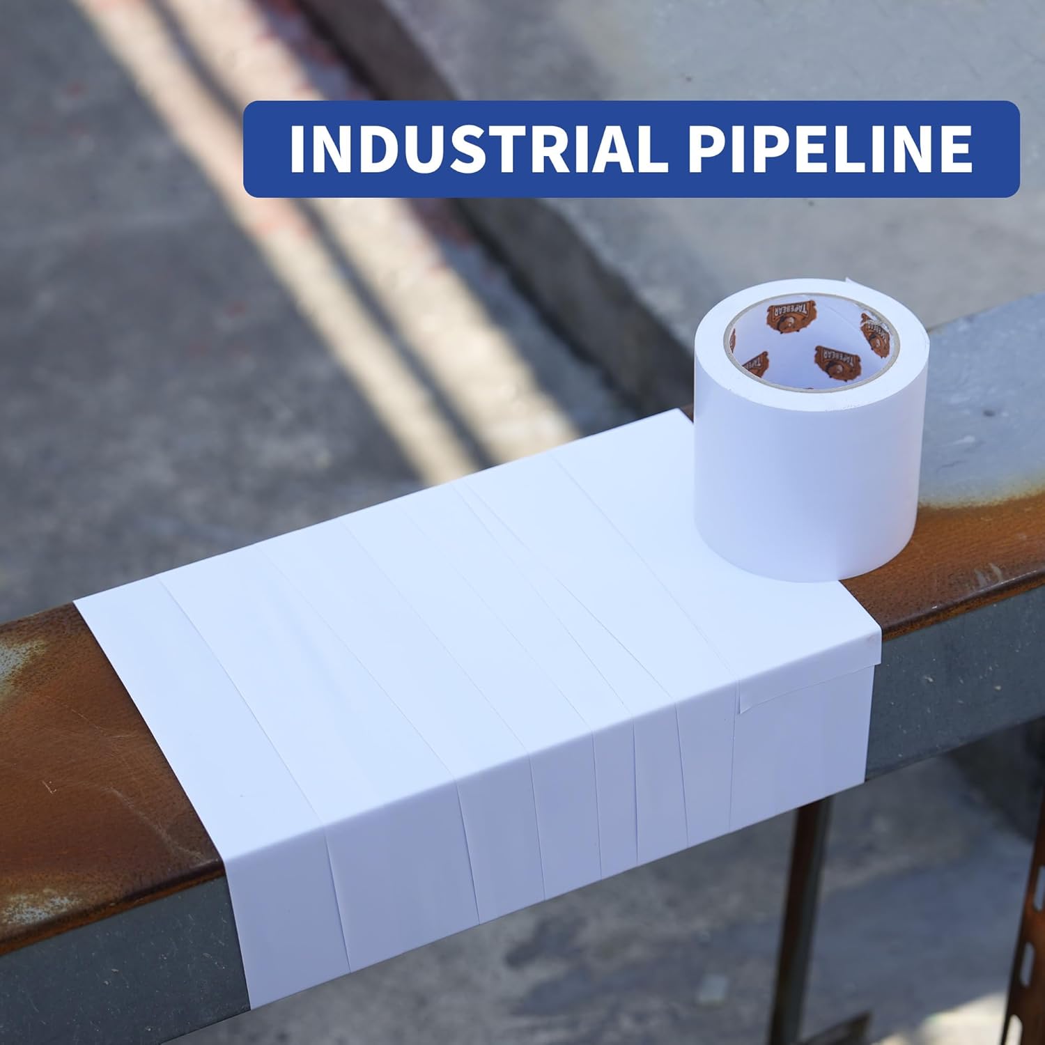 TAPEBEAR White Black Corrosion Protection Pipe Tape 4Inch x 33Yard, Pipe Wrap Tape for Drain Pipe, Metal Electrical Outdoor Underground Pipe