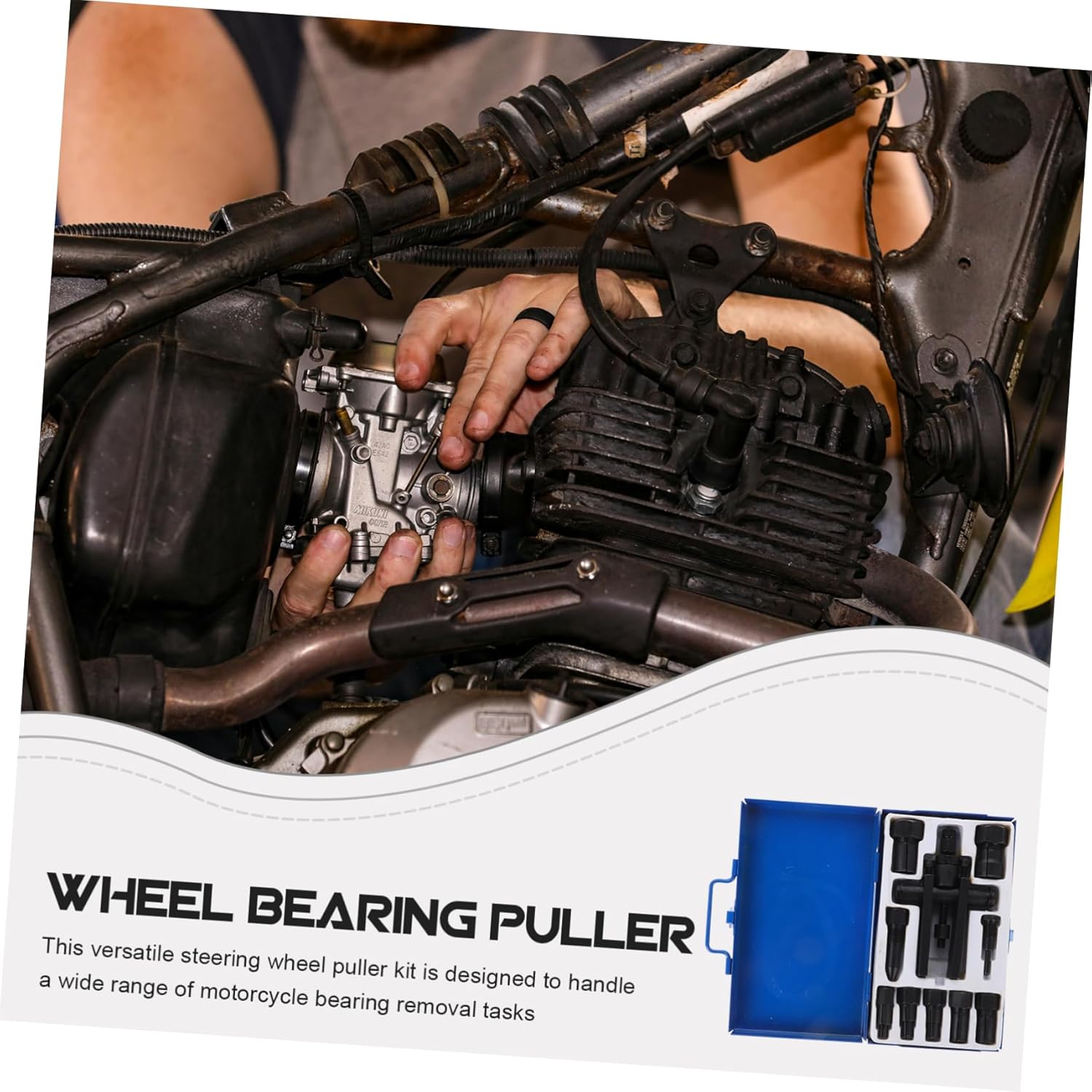 Gatuida High-Strength Motorcycle Bearing Puller Kit Twin-jaw Design for Effortless Removal of Bearings Durable Construction for Mechanics and DIY Enthusiasts