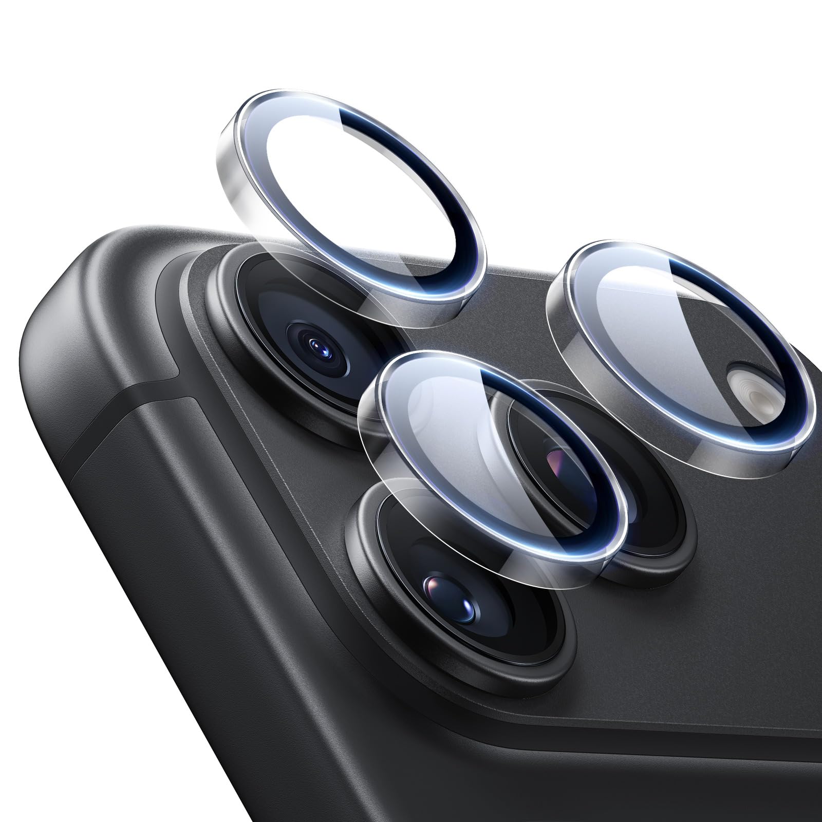 ESR iPhone 18 Pro カメラ保護 iPhone18ProMax カメラ保護 超薄設計 50kg耐衝撃 米軍MIL規格 1セット クリア