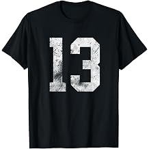 13 Cool Distressed Birthday Lucky Number Player 13th T-Shirt