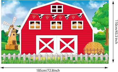Miniatura 9 de Telón de fondo para puerta de granero, suministros de fiesta de cumpleaños de granja, telón de fondo para puerta de granero, accesorios de