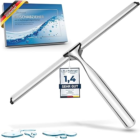 Duschabzieher Mit Holzgriff - Glasabzieher Für Bad & Fenster Streifenfrei