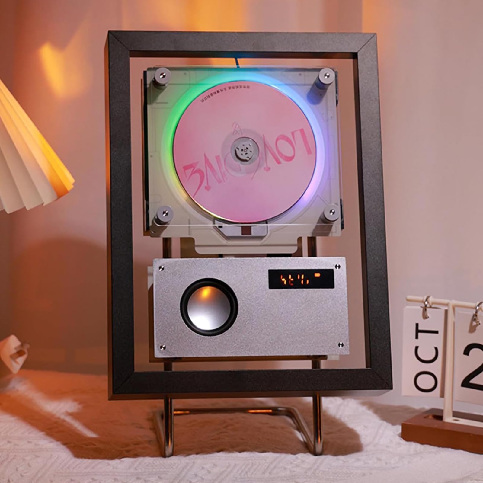 Lecteur CD mural avec 6 lumières dynamiques et enceinte Bluetooth