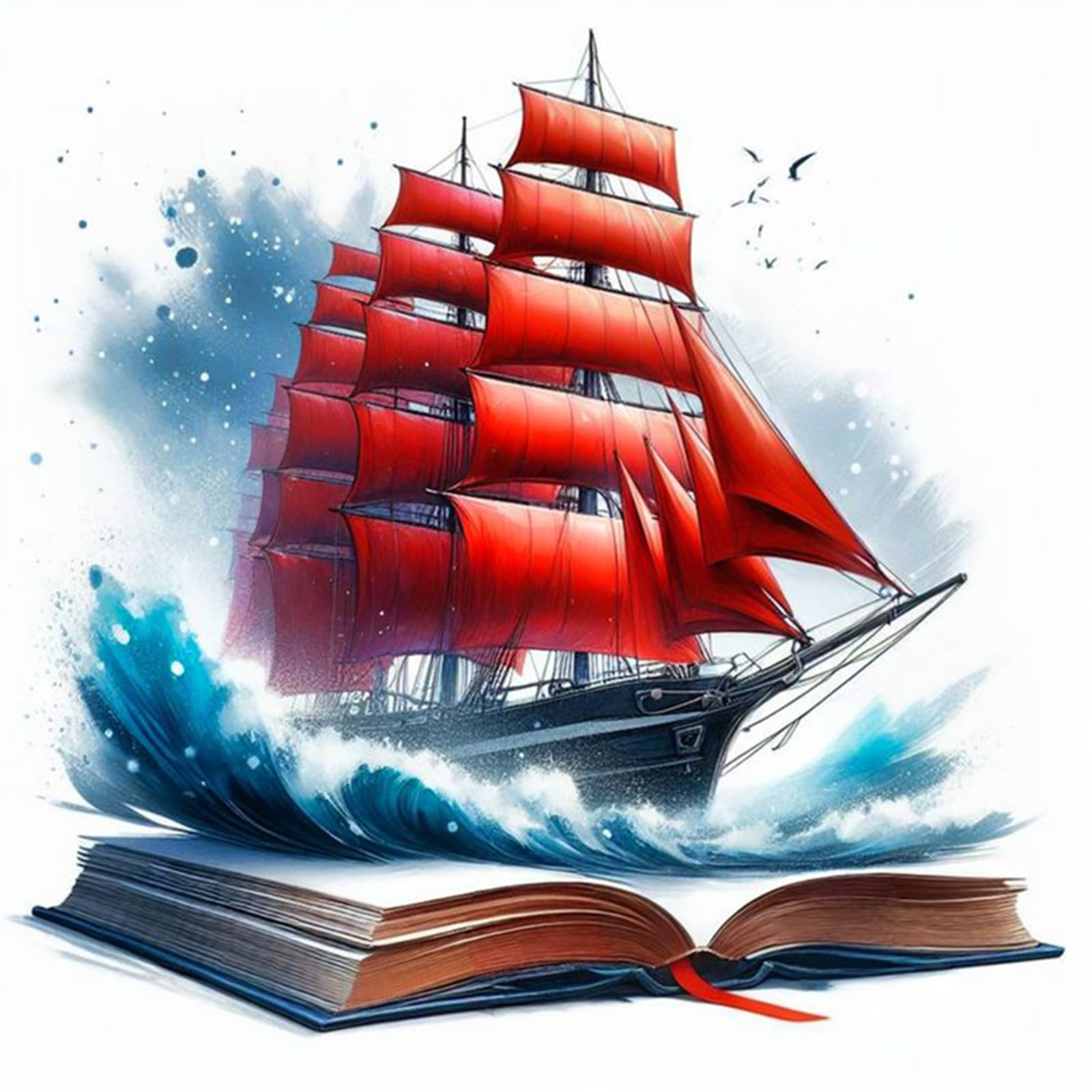 Poetrydraw Diy Boat Paint By Numbers Kits Drawing Paintwork On Canvas 20X20cm Without Frame Canvas Oil Painting Number Painting For Adults Beginner Home Wall Decor Gift