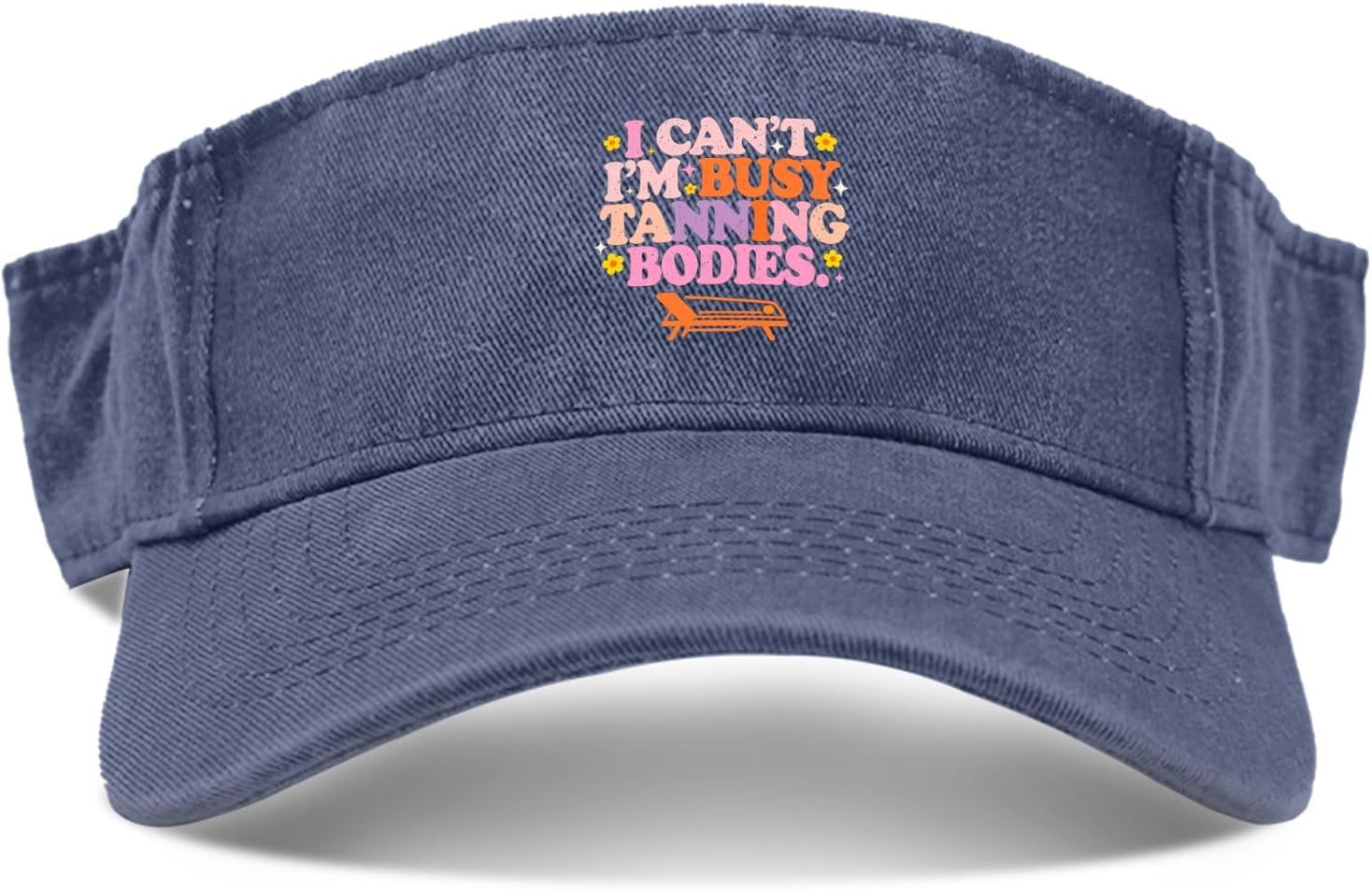 I CAN T I M Busy Tanning Bodies Funny Cap for Women Adjustable Visor Hat