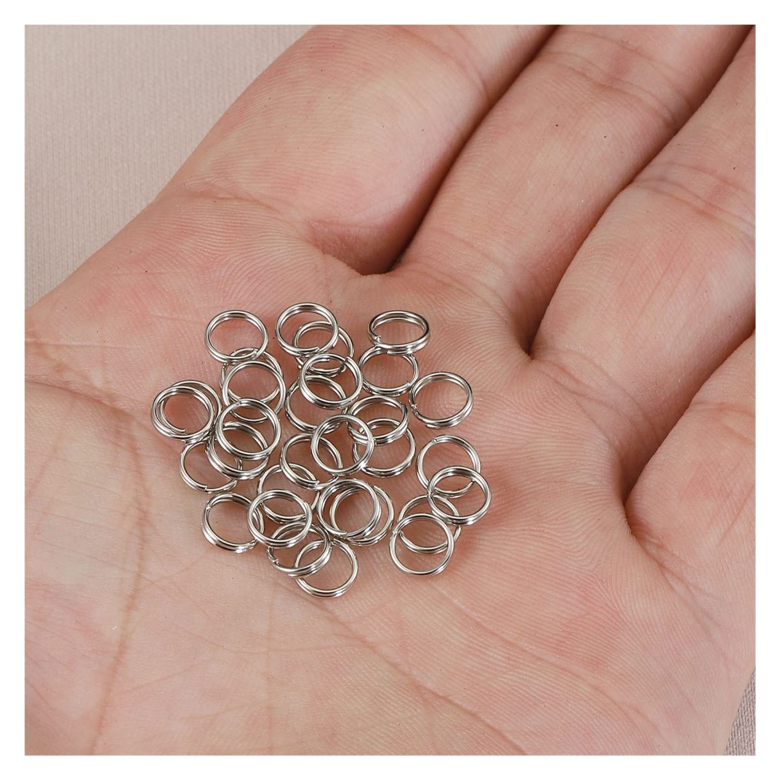 Portachiavi divisi in Acciaio Inossidabile da 50 Pezzi 6-12 mm