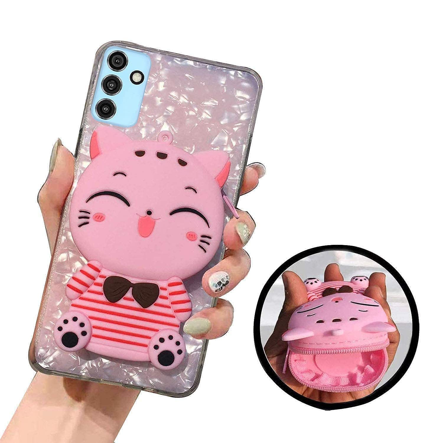KC Back Cover for Samsung Galaxy F23 5G & Samsung Galaxy M23 5G, Lucky Cat Stripes Purse Soft Silicone Case (Pink) (B0BKGV177B) Amazon Price History, Amazon Price Tracker