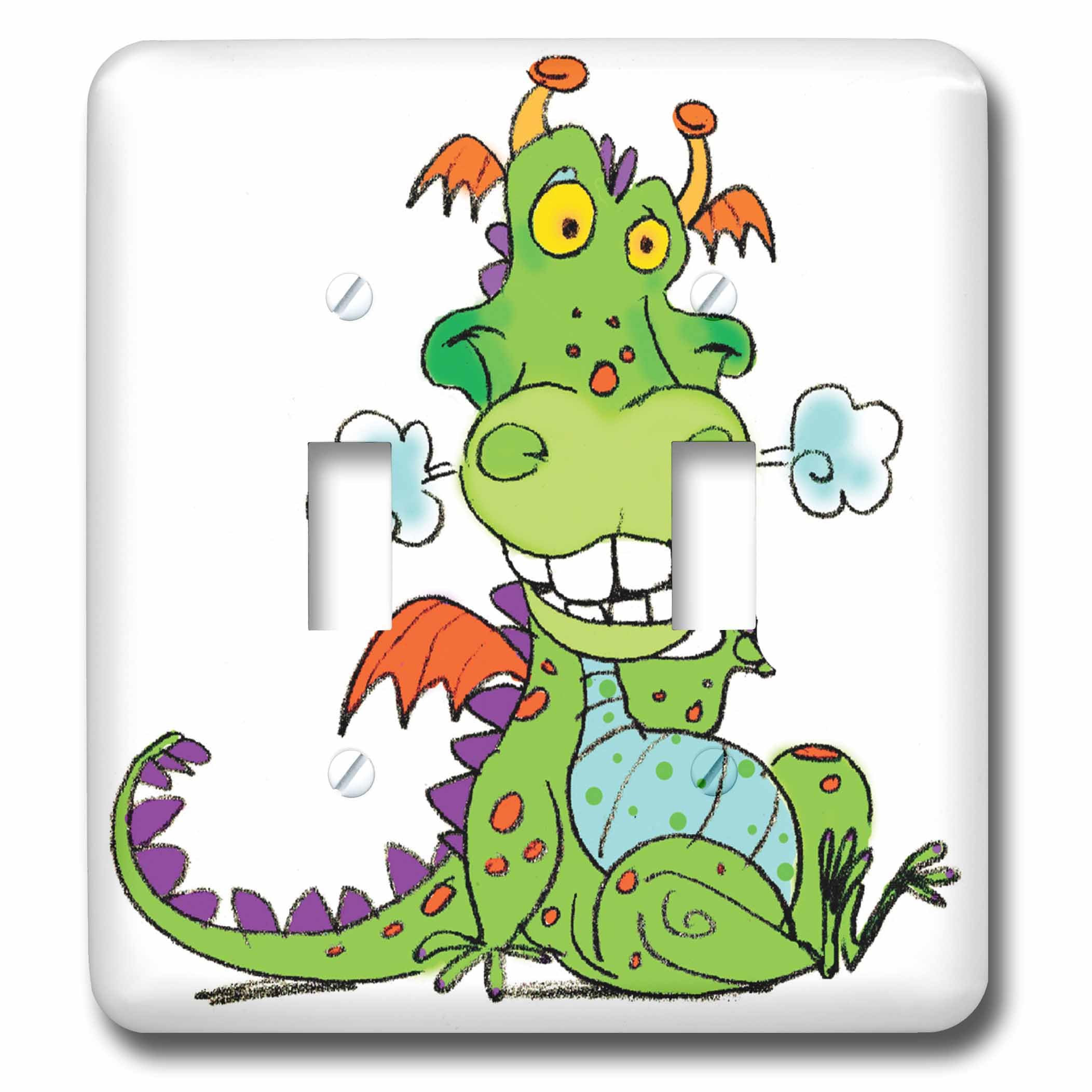 Dragon d Halloween double interrupteur à bascule pour chambre d enfant fantastique