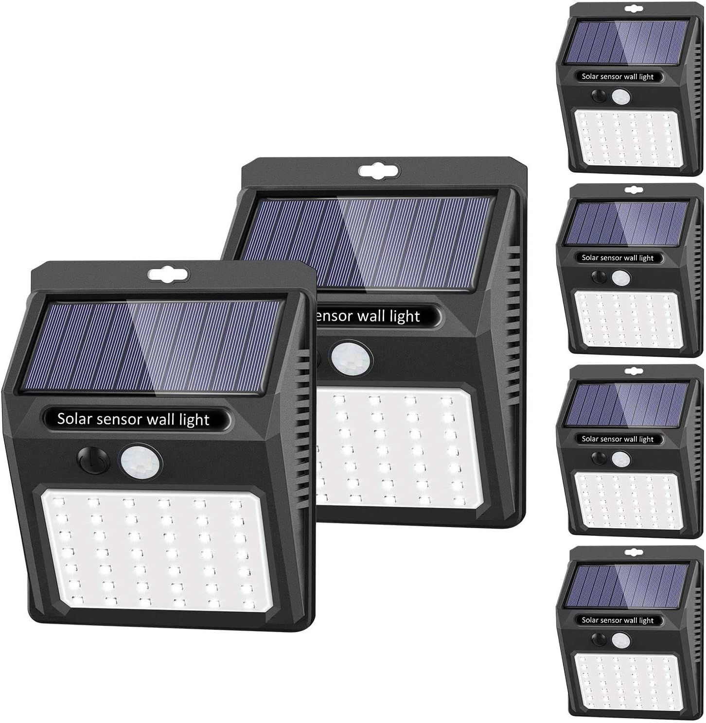 Solar Lights Outdoor Garden,Solar Security Lights Outdoor Motion Sensor [6Pack/3Modes],Outdoor Lights IP65 Waterproof,Solar Lights for Yard Garage Garden Fence Door(42LED)