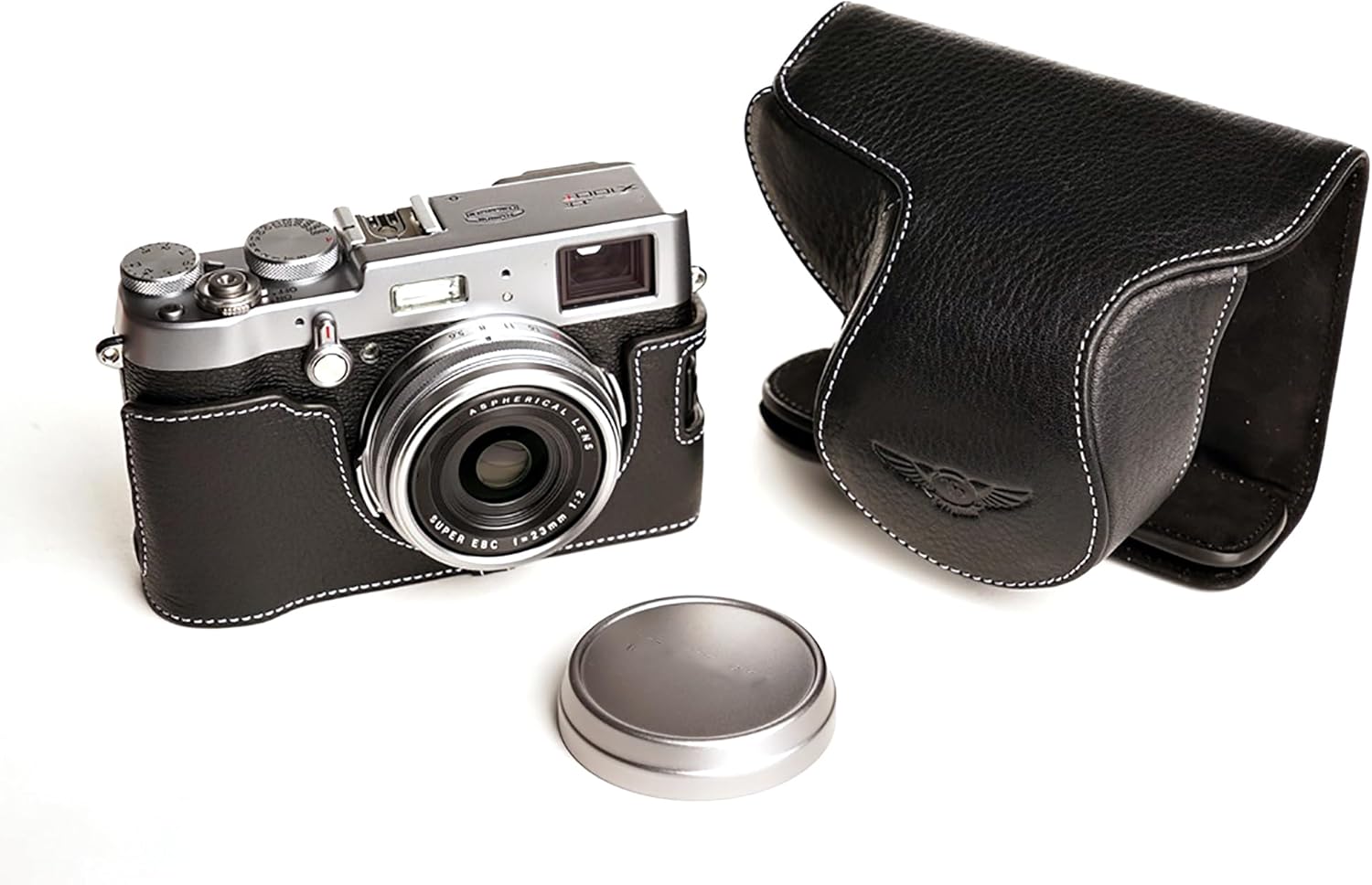 Handmade Genuine Real Leather Full Camera Case Bag Cover for FUJIFILM X100T Black Color