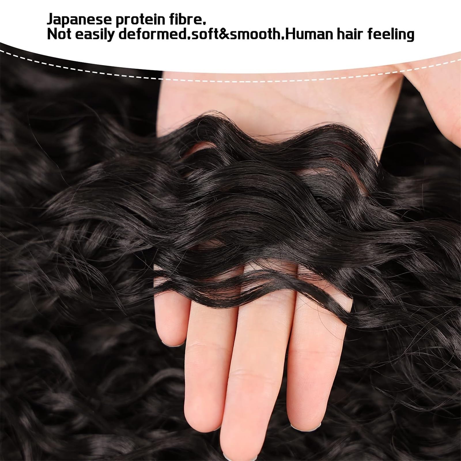 Naturalny Głęboko falowany kucyk ze ściągaczem, brazylijskie kręcone włosy ludzkie, doczepiane do włosów, doczepiane do kucyka Idealny wygląd(12inches)
