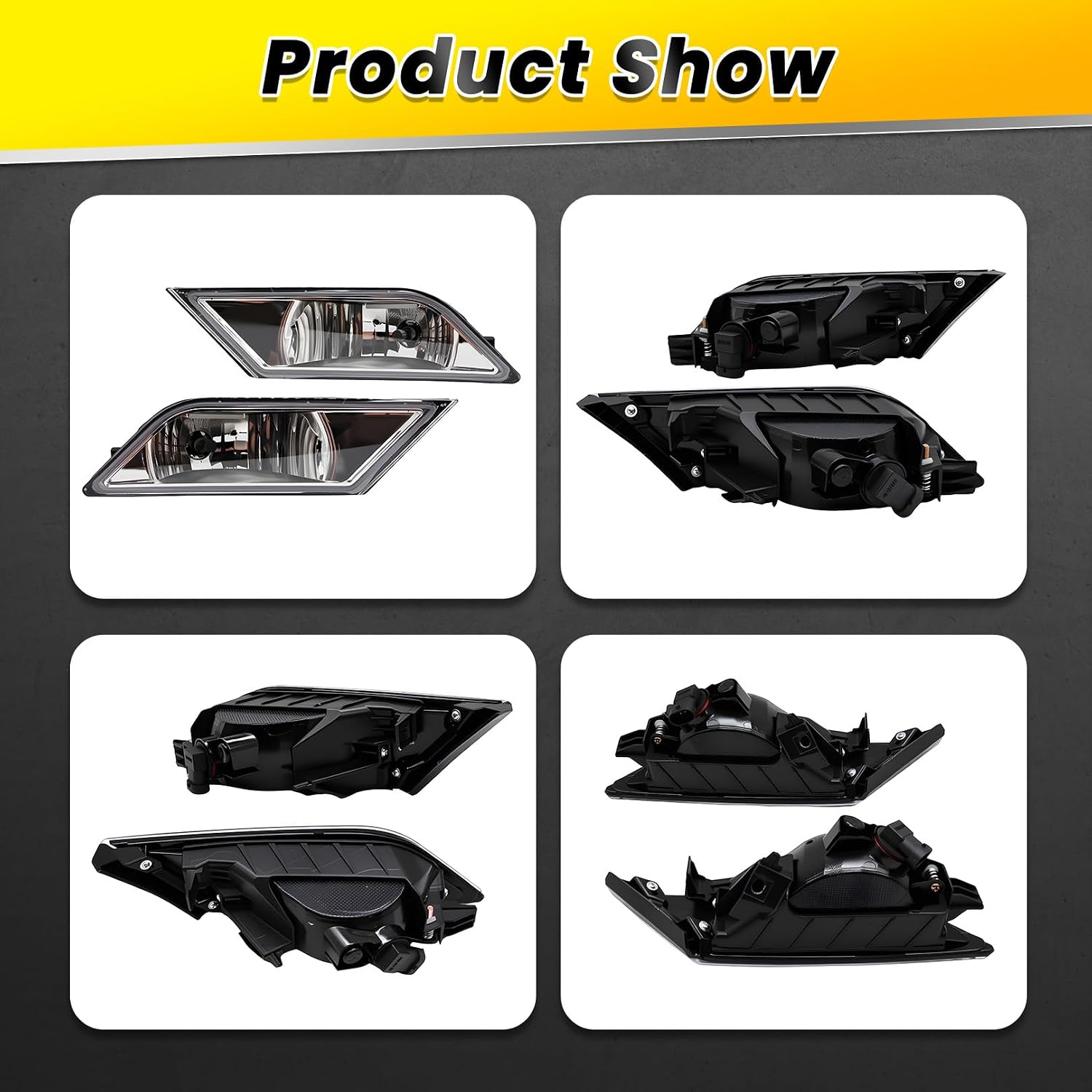 Left and Right Fog Light Compatible with 2011 2012 2013 Odyssey Passenger and Driver Side Lamp with Bulbs Wiring Harnesses Switch Kit Replace HO2592129 HO2593129