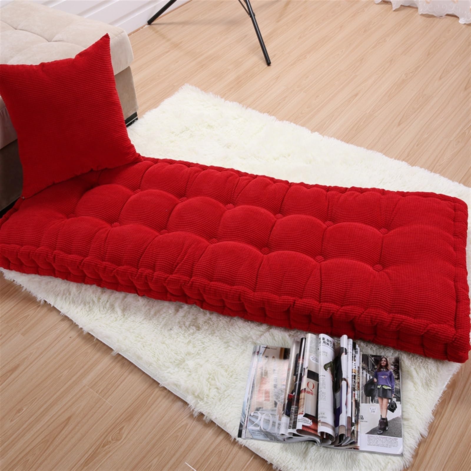 Outdoor-Bank Cush 150 x 40 cm, Schaukelsitzpolster für Gartenfell, wasserdicht und Tisch, rot, passend für Bänke mit den Maßen 80 x 30 cm, Rot