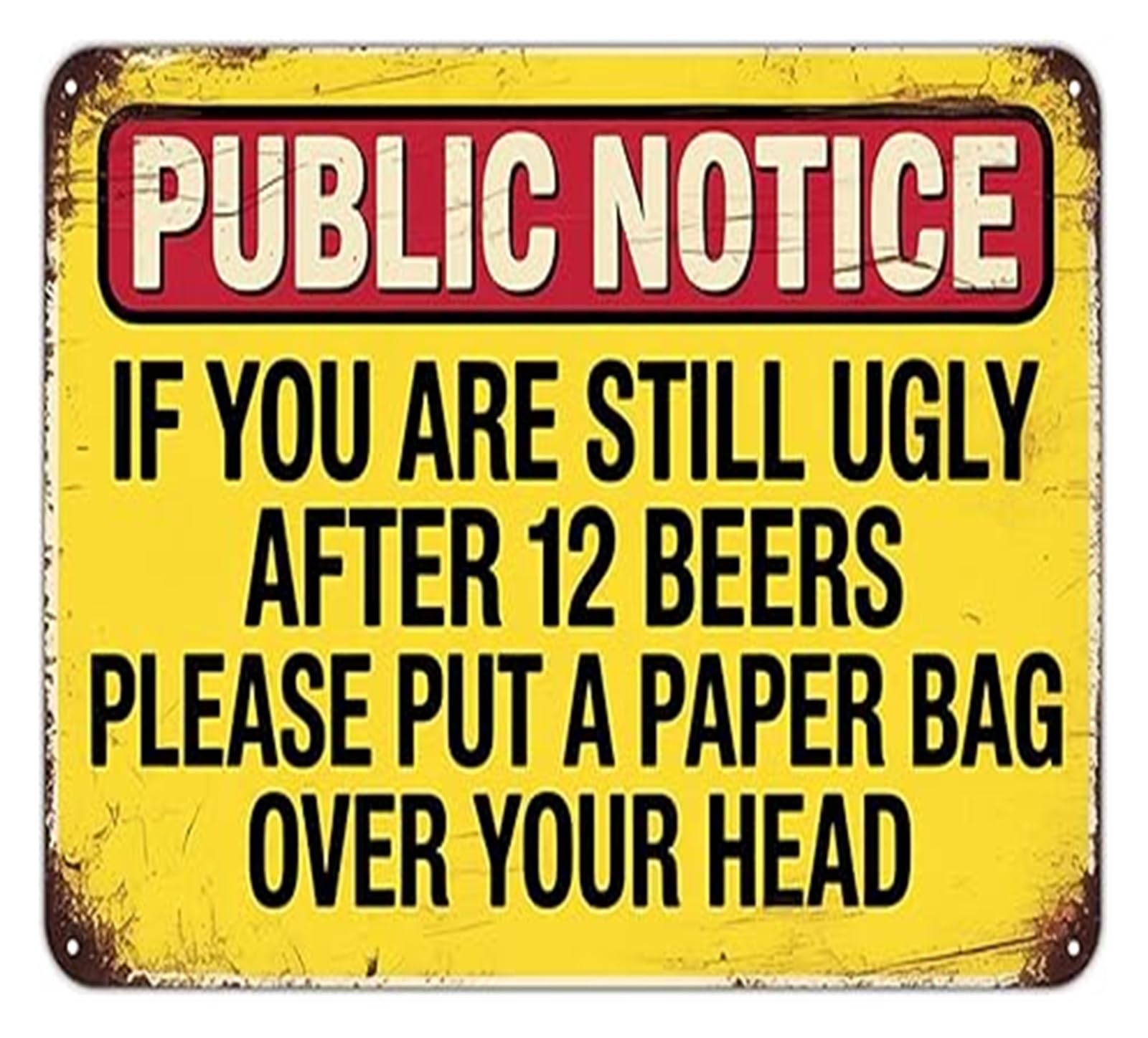 IDGTTLDF Vintage Beer Humor Sign Funny Bar Decor Metal Tin Sign for Man Cave Wall Decor Pub Basement Game Room Tavern 8 X 12 in