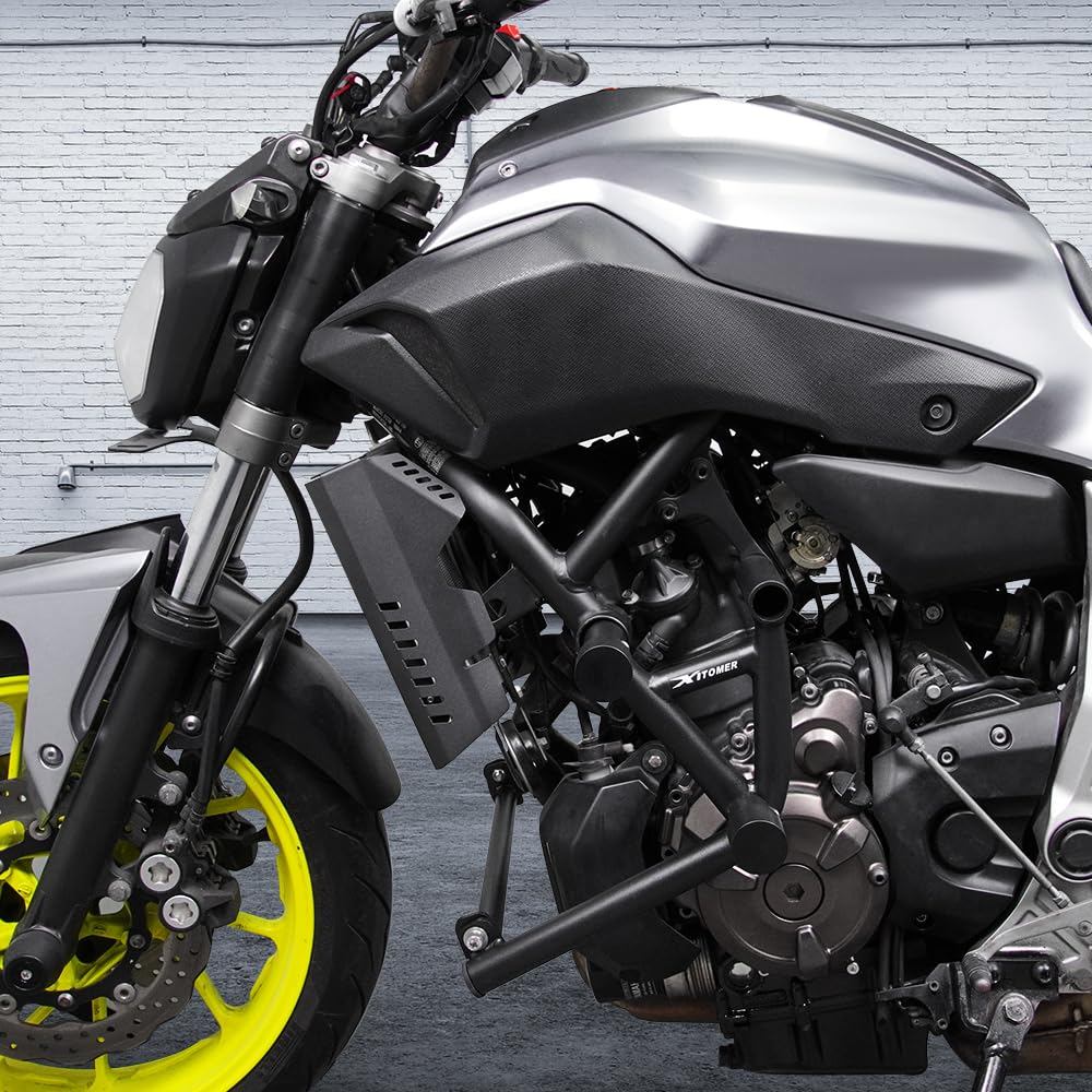 Xitomer Crash Cage Stunt Engine Guard compatibile con FZ-07 MT-07 2014-2024 FZ07 MT07 Drift Street Engine Guard Crash Bar Race Rail